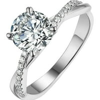 Cara Lady ženski Sterling srebrni otvor cirkonijski prsten za valentinovo vjenčani prsten svakodnevno