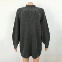 SKPBlutn Ženski džemperi Pulover Zimske jeseni Ležerne prilike Comfort Tops Turtlenec Visoki struk Labava