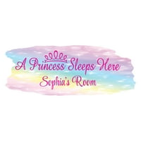 Personalizirani djevojački zidni naljepnice za dječju sobu - princeza spava ovdje djevojke spavaća soba