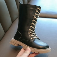 RotoSW Girls Boys Winter Cipele čipke up jahanje boirski patentni zatvarač na srednjim teletskim čizmama