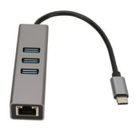Fitbest USB C do RJ adaptera 5Gbps utikač i reprodukujte USB priključnu stanicu za OS za srebrno sivo