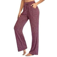 Clearance ispod $ Odjeća za djevojčice, modni džepovi sa čvrstim visokim strukom labave crtež široke noge joga hlače crvena 10