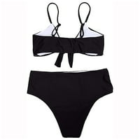 Puntoco Women Clearence Women Bikini Ispis Dvodijelna kupaća kupaća odjeća za plasku odjeću Crna L
