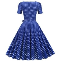 Icuanyi Womens haljine za čišćenje žena kratki rukav 1950S domaćica večernja maturalna haljina