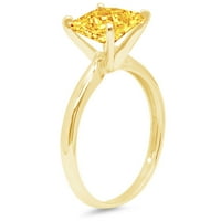1CT princeze rez žuti prirodni citrinski 18k žuti zlatni godišnjički angažman prsten veličine 11