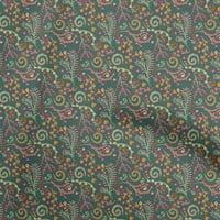 Onuone pamučna kambrska tamna teal zelena tkanina cvjetna šivaća tkanina od dvorišta otisnuta DIY odjeća