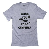 Drvo ti jezero za kampiranje - ljubav za kampovanje muške sive majice
