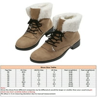 Gomelly Womens Winter Warm Cipele čipke čipke za gležnjeve čizme na otvorenom Udobne udobne plišane