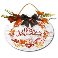 Pozdrav novembar Prijavite se Smiješni vijenci viseći drveni ukras plaketa okrugla rustikalna drvena