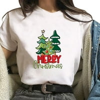 Noćna mora prije božićne majice za žene božićna majica Elk print bluza smiješni božićni kratki rukav
