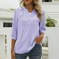 Ženski vrhovi rukava, ženski ležerni šifon V-izrez V-izrezni bluza za bluze pulover majice