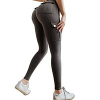 Ženske joge hlače ženski uski visoki struk brzo suho trčanje bodybuilding s džepovima dugih hlača joga