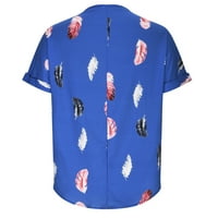 Ženska plus veličina labavo dugme dole rever bluza s bluzama V izrez bluza Ležerne prilike tunika perjem