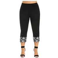 Shpwfbe Capris hlače za žene joga hlače u boji ubode sportske luke čipke Ljetne ženske velike joge čvrste