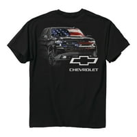 Chevrolet kamion za kamione USA USA Flag Reflection Majica Black Službeni licenciran
