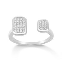 Araiya 10k bijeli zlatni dijamant negativni prsten sa sapce za žene, veličina 8.5