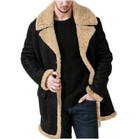 FESFESFES Fleece lined jakne Muška koža kožna jakna modna rever ovratnik zimski topli moto moto moto