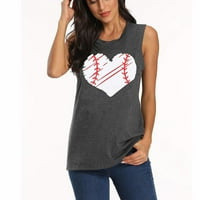 Ženski ljetni tenkovi O-izrez bluza Smiješno srce grafički tisak Trendy Comfy Camisole Works Slatka