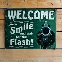 Dobrodošli osmijeh za Flash Tin znak 12.5 16