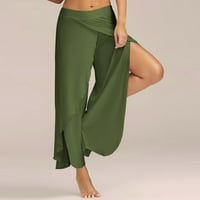 Modni klirens dvkptbk joga hlače seksi struka široke noge Flowy Hlačeve Ležerne ljetne duge labave joge hlače vojska zelena xl