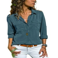 Bomotoo žene udobne vrhove džepovi Elegantne majice rade labavi b bluza