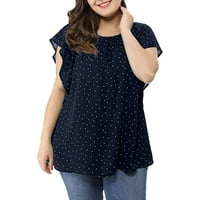 Xiuh Ženska plus veličine Ljeto vrhovi šifona bluza ruffle rukave kraljevska majica casual labav bluza