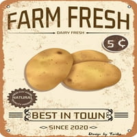 Farm svježi krompir najbolji u gradu od glačanog postera za slikanje limenog znaka vintage zidni dekor