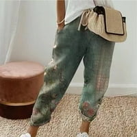 Ženski salon za vuču sa džepovima s džepovima Grafički ispise labave noge harem hlače za ljetno casual