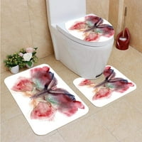 Crveno oslikani leptir u kupaonici za kupatilo za kupac Contour Mat i toaletni poklopac poklopca