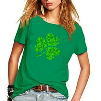 Amidoa ženski gnome hedging casual kratki rukav zeleni tisak majica TOP Plus size