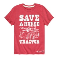 Case IH - Spremi vožnju konja Traktor - grafička majica kratkih rukava za mlade