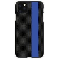 CASICTINKINK futrola za iPhone - prilagođeni ultra tanki tanki čvrsti crni plastični poklopac - tanka plava linija siva crna karbonska vlakna
