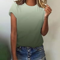 Miayilima Army Green majice za žene Dnevno ljeto Print O vrat Torbi za vježbanje kratkih rukava Ležerne