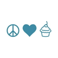 Mir Love CupCakes Naljepnica Decal Die Cut - samoljepljivi vinil - Vremenska zaštitna - izrađena u SAD-u - Mnogo boja i veličina - Slatkiši Cupcake