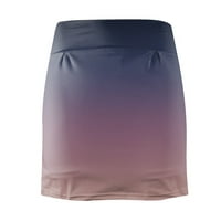 Qcmgmg teniske suknje za žene sa džepovima Visoko struk Atletski golf Pleased Work Works Plus size Skort Purple XL