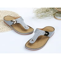 Gomelly Womens Comfort Wedge Sandale protiv klizanja Ljeto Flip Flops Platform plaža cipele sive 6