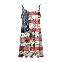 Dan nezavisnosti za ženska Amerikanka iz jula tiskana Boho sundress za žene casual ljetna haljina okrugla