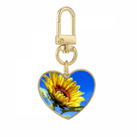 Suncokreti Blue Sky Sunshine Flower Gold Heart Cleanchain Držač za ključeve
