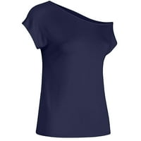 Moonker Workout za žene za žene ljetna bluza TEE majica vrhunca na rame mornarskog kratkih rukava