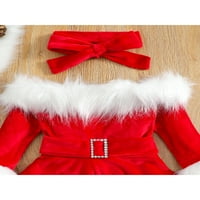 Kid Baby Girginje Božićne princeze Partne haljine plišane haljine s dugim rukavima sa trakom trake