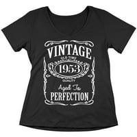70. rođendan Vintage ženski V-izrez, XL, crna