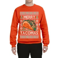 Divlji Bobby, veseli tacomas Holiday Taco Lover Ugly Božićni džemper Unise Crewneck Grafički duks, narandžasta,