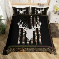 Jeleni lov na pokrov pokriti američkim posteljinom za zastavu, prekrivač divljih životinja za mlade
