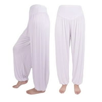 Ženske joge hlače lagane labave elastične visokog struka Flowy Halts Solid Work Lounge Sportske plesne hlače