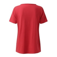 Miayilima majice za žene vruće bušilice s majicama V izrez Ljetni kratki rukav vrhovi maziva xl