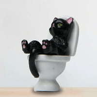 Sunnymall Funny Cat Figurine Duhovna utjeha PVC Vivid izgled WC serija SOAT CAT STANY STANY DOBAVLJA