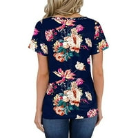 Odeerbi Ljetni casual elegantni vrhovi za žensku modnu stripnu bluzu za bluzu s V-izrezom Džepna majica