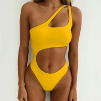 IOPQO kupaći kostimi Žene Jedno rameni set visokog struka Crisscross kupaći kostim kupaći kupališta