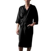 Shiusina pidžama za žene Muški kratkih rukava s kratkim rukavima Početna Odjeća Solid Color Lan Pajamas