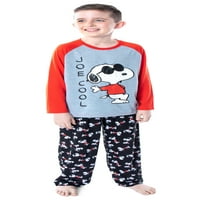 PEANUTT Boys 'Joe Cool Snoopy Pajamas Raglan majica i pantne odjeće 14 16